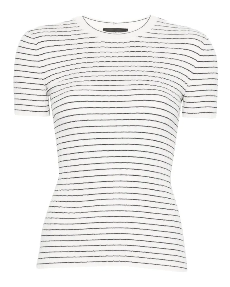 Emporio Armani Gestreiftes Oberteil - Weiß Weiß