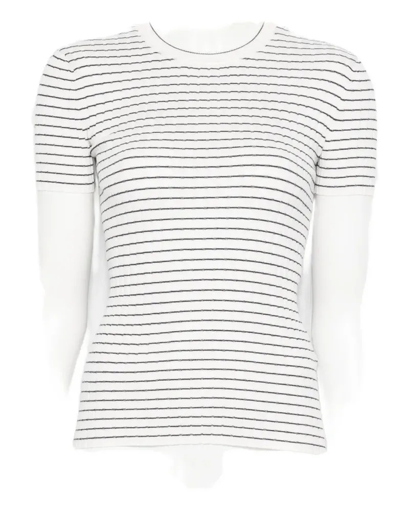 Emporio Armani round-neck striped top - Weiß Weiß