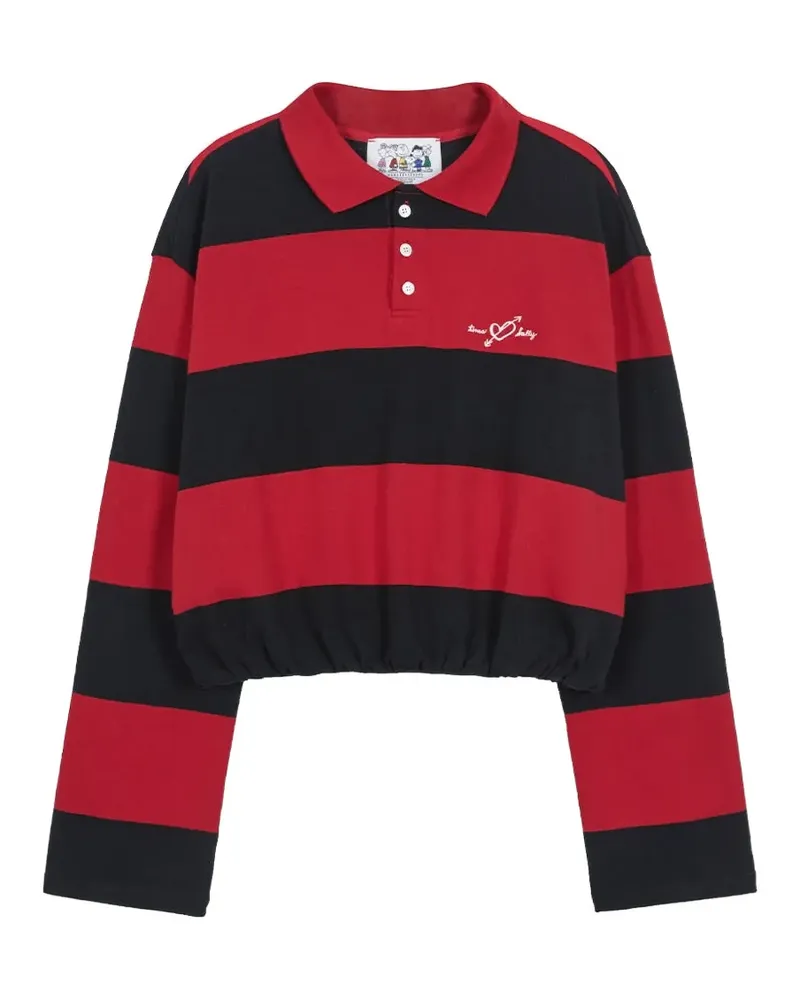 Marge Sherwood x Peanuts striped-pattern polo shirt - Rot Rot