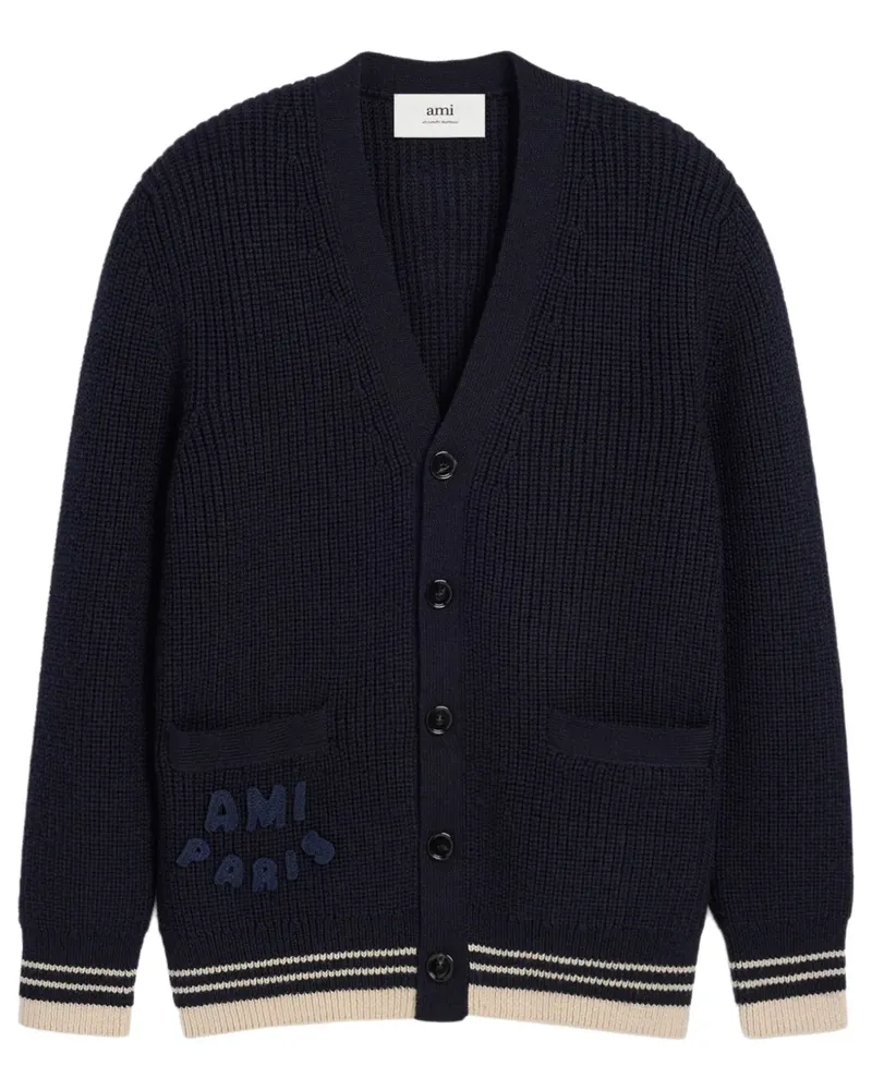 AMI Paris Gerippter Cardigan - Blau Blau