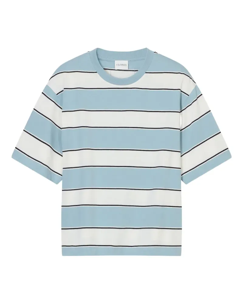 Closed Gestreiftes T-Shirt mit tiefen Schultern - Weiß Weiß