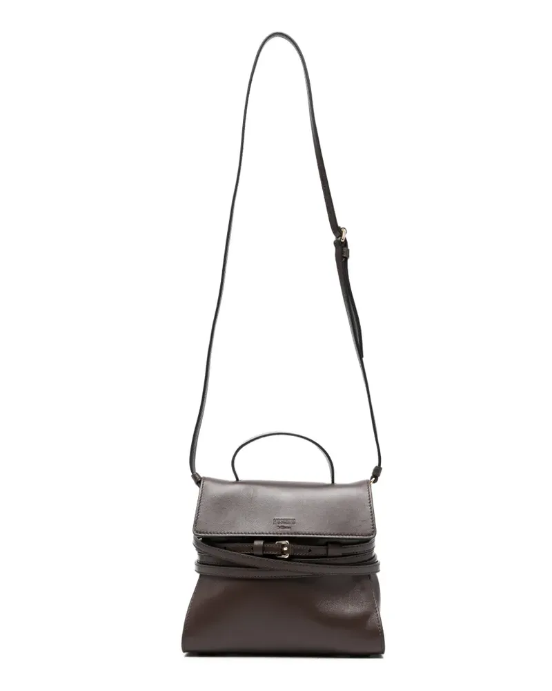Moschino buckle leather mini bag - Braun Braun