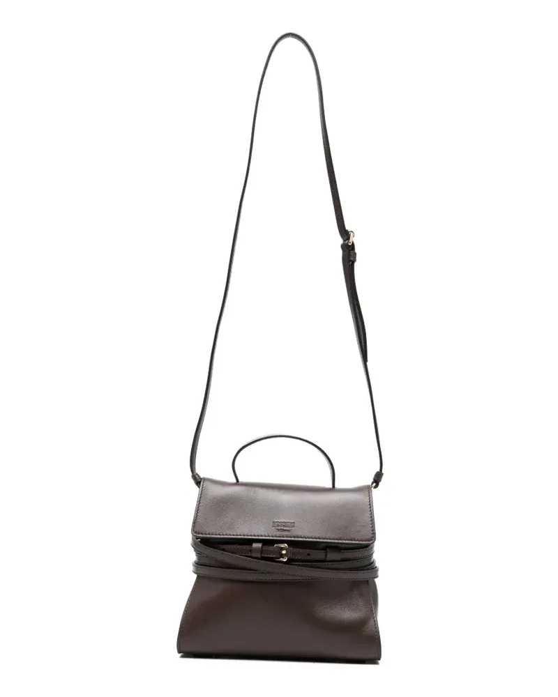 Moschino buckle leather mini bag - Braun Braun