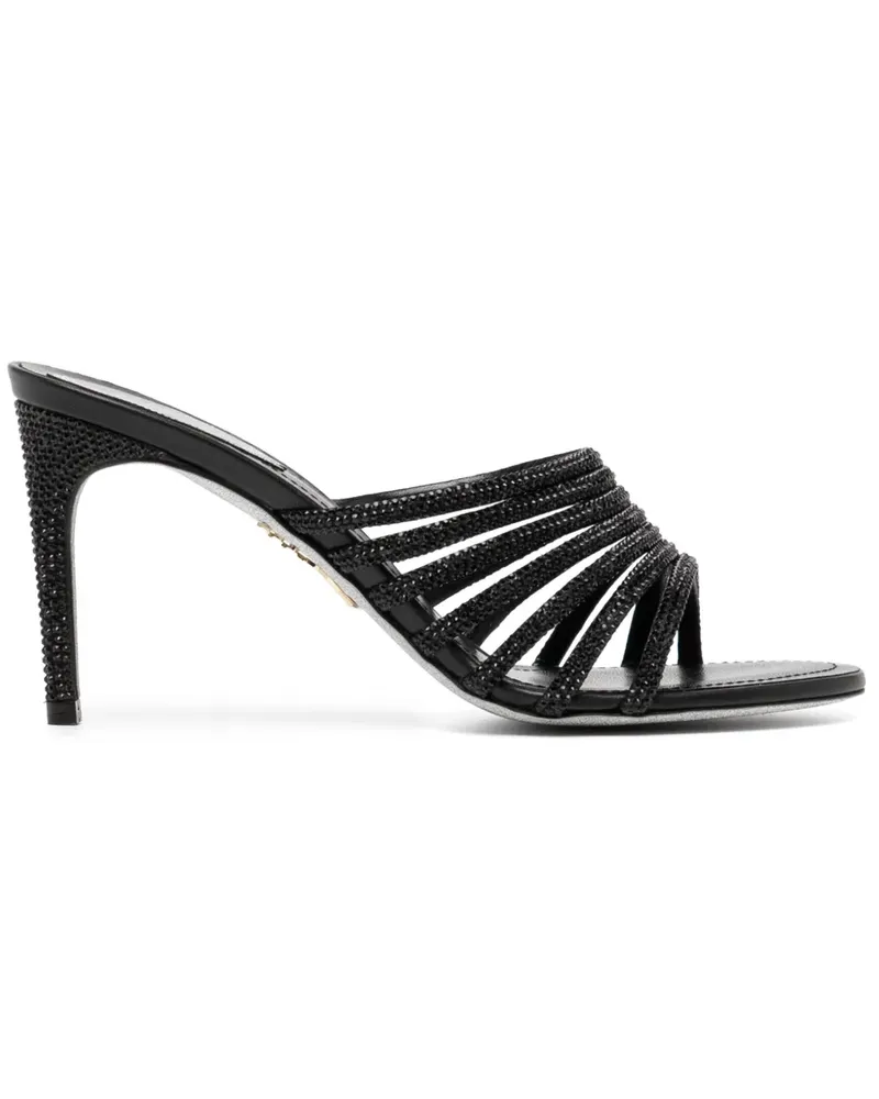 René Caovilla Sandalen mit durchgehendem Besatz 80mm - Schwarz Schwarz