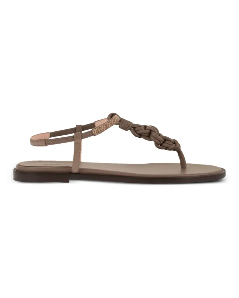 Fabiana Filippi braided-strap leather sandals - Nude Nude