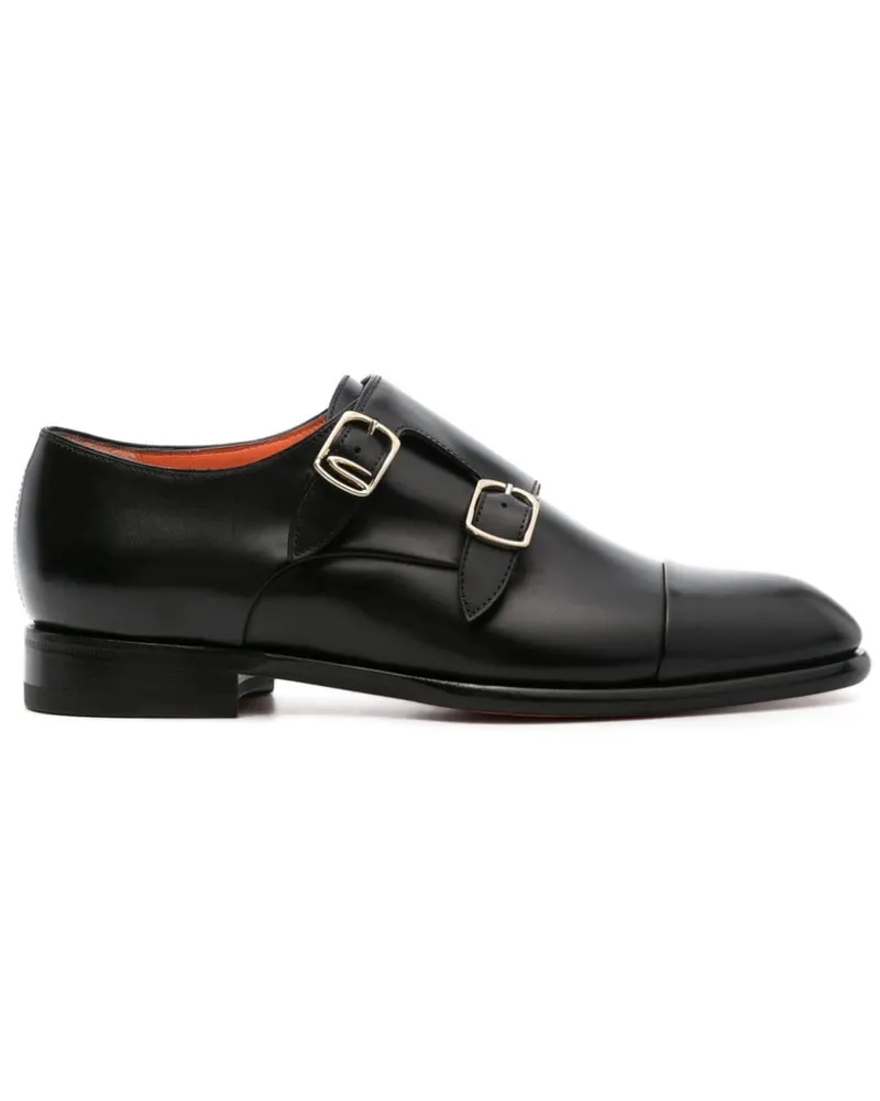 Santoni Loafer mit Logo-Schild - Schwarz Schwarz