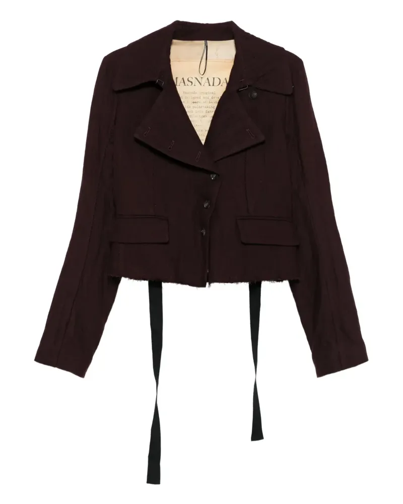Masnada Ungesäumter Blazer mit Riemendetail - Braun Braun