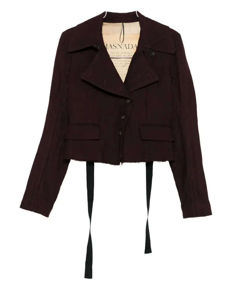 Masnada strap-detail raw-cut blazer - Braun Braun