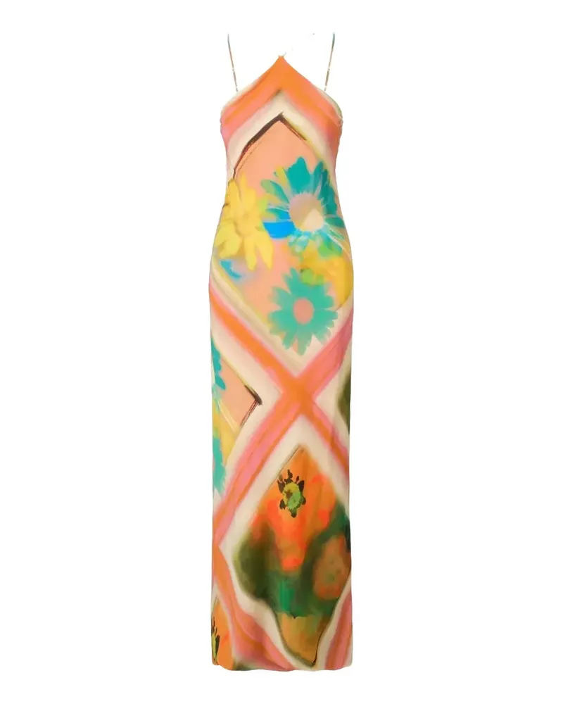 STAUD Cubism floral-print maxi dress - Nude Nude