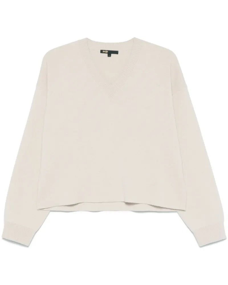 Maje Pullover mit V-Ausschnitt - Nude Nude