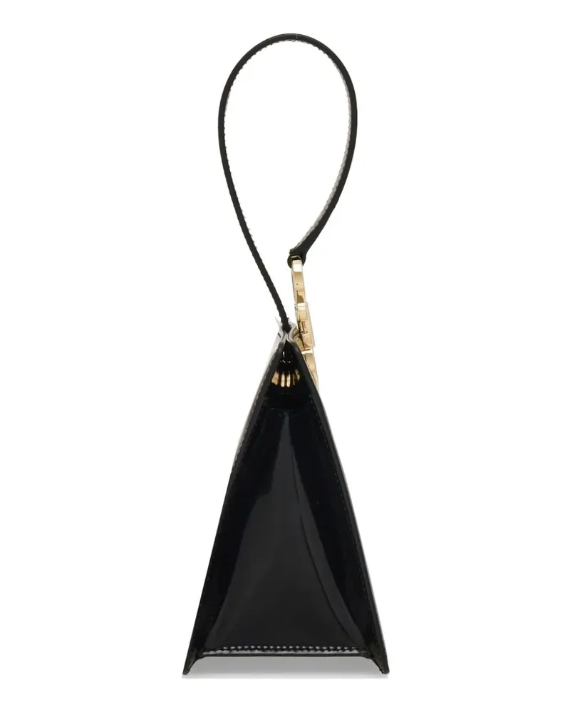 Ferragamo mini Gancini patent-leather clutch - Schwarz Schwarz