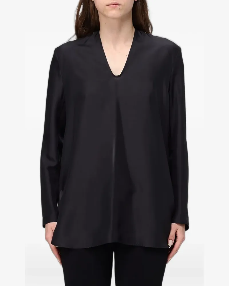 TER ET BANTINE V-neck silk blouse - Schwarz Schwarz