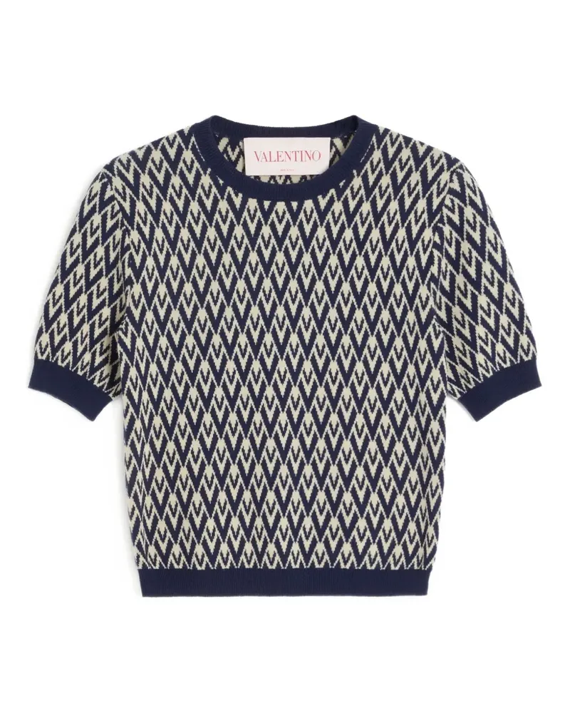 Valentino Garavani Toute La V Jacquard-Pullover - Blau Blau