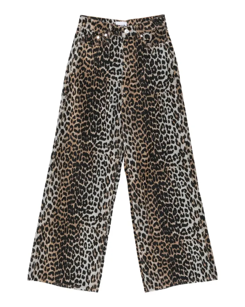Ganni Hose mit Leoparden-Print - Braun Braun