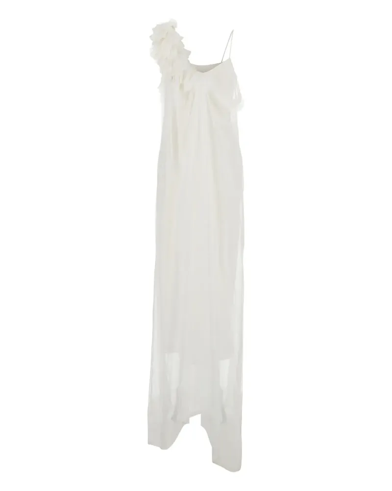 Alberta Ferretti One-Shoulder-Kleid mit Rüschen - White White