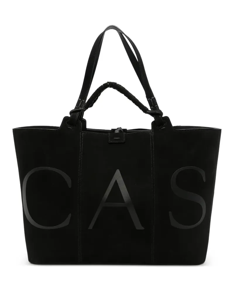 Casadei Galleria Tote Bag aus Leder mit Logo-Print - Schwarz Schwarz