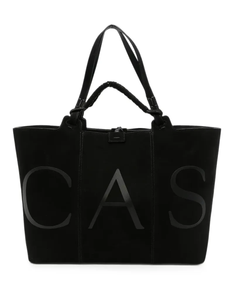 Casadei Galleria logo-print leather tote bag - Schwarz Schwarz