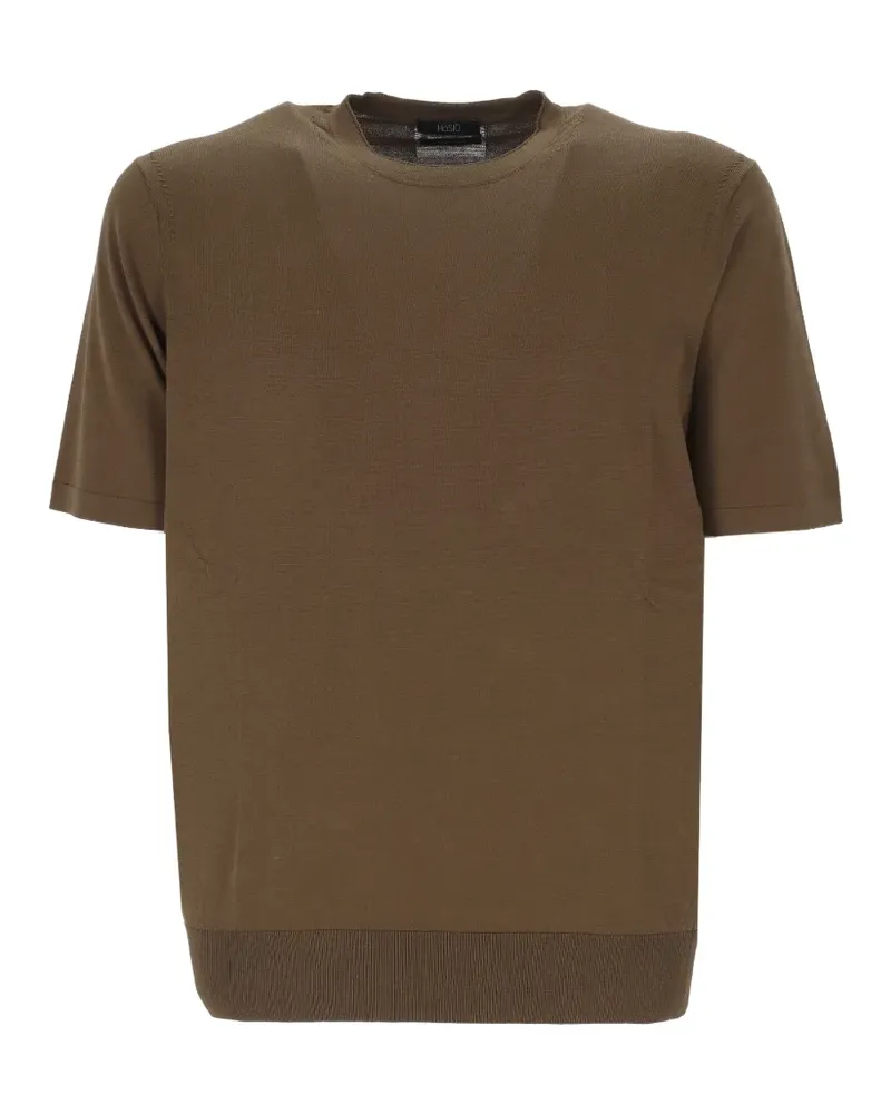 HOSIO fine-knit T-shirt - Braun Braun