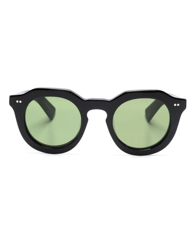 Lesca Runde Toro Sonnenbrille - Schwarz Schwarz