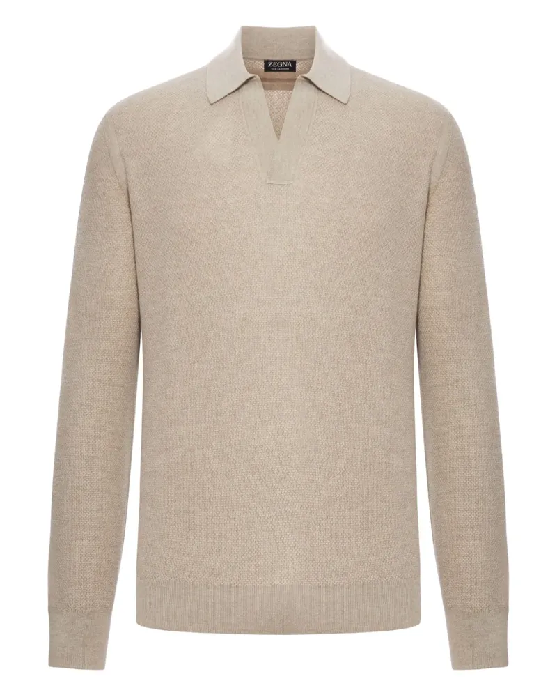 Ermenegildo Zegna cashmere polo sweater - Nude Nude