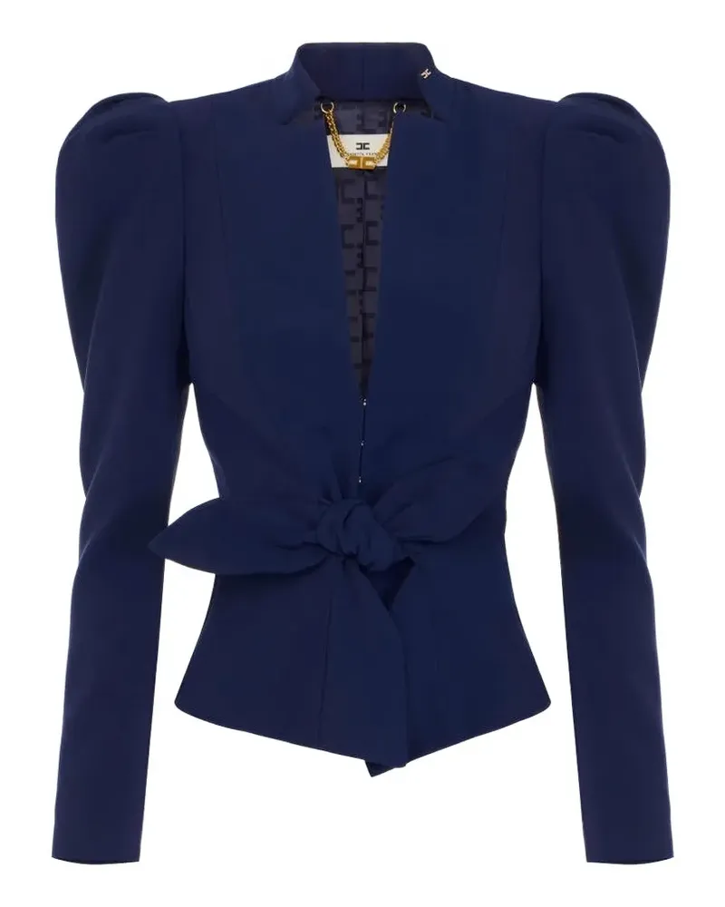 Elisabetta Franchi Leichte Kreppjacke mit Schleife - Blau Blau