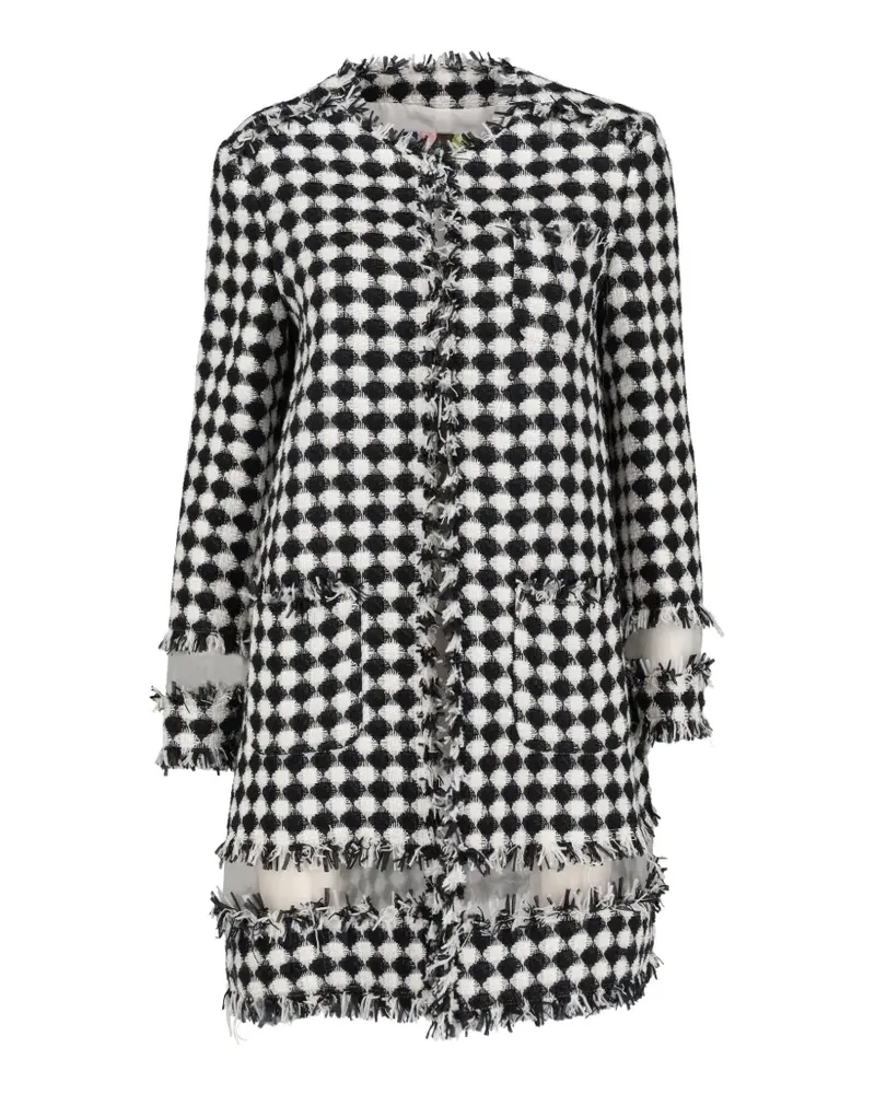 MSGM tweed frayed coat - Schwarz Schwarz