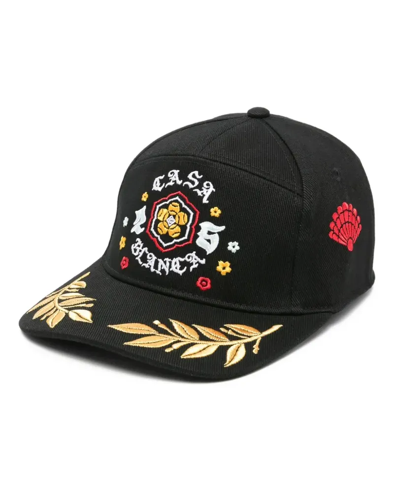 Casablanca Paris Emblem Laurel embroidered cap - Schwarz Schwarz