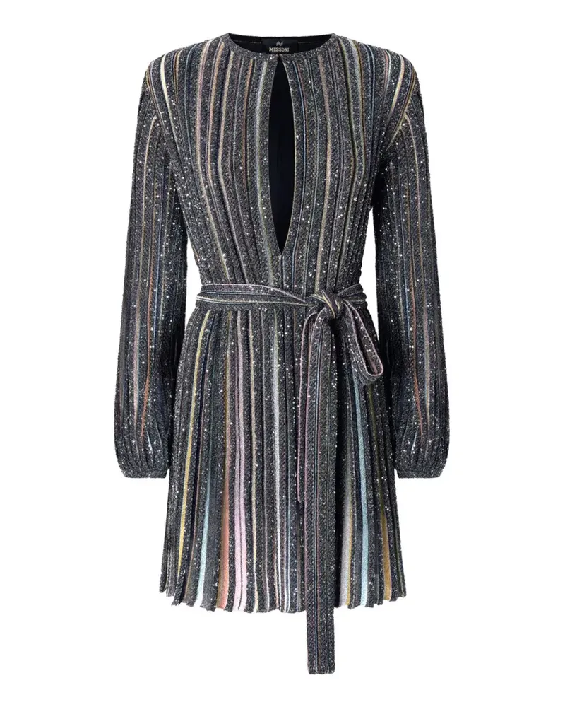 Missoni Kurzes Kleid mit V-Ausschnitt und Gürtel - Grau Grau