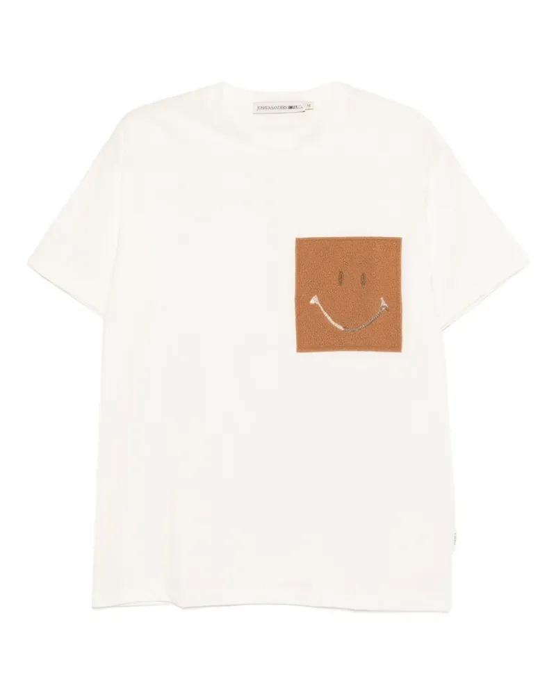 Joshua Sanders T-Shirt mit Smiley-Stickerei - Weiß Weiß