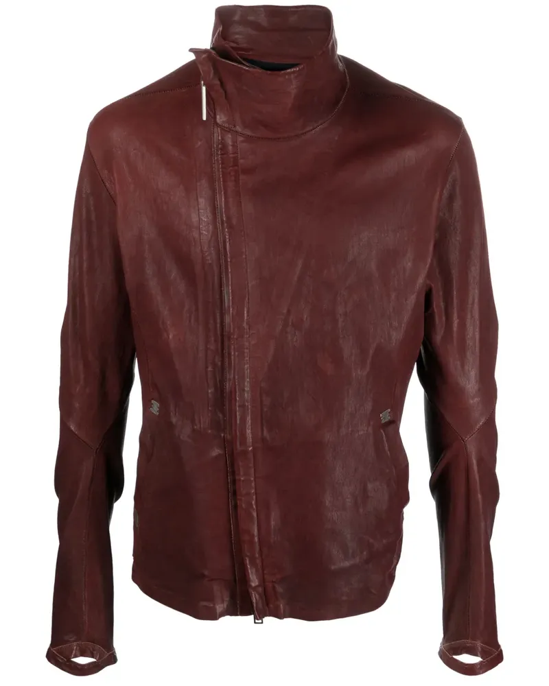 Isaac Sellam Dorsal Lederjacke in Knitteroptik - Rot Rot