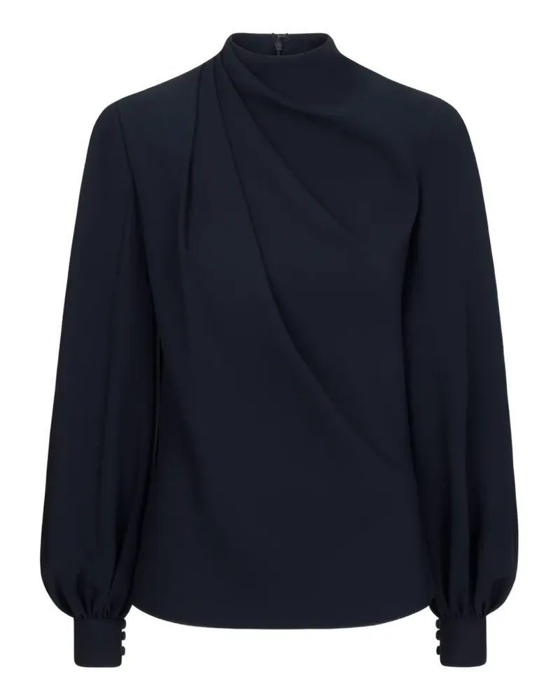 Oscar de la Renta draped georgette blouse - Blau Blau