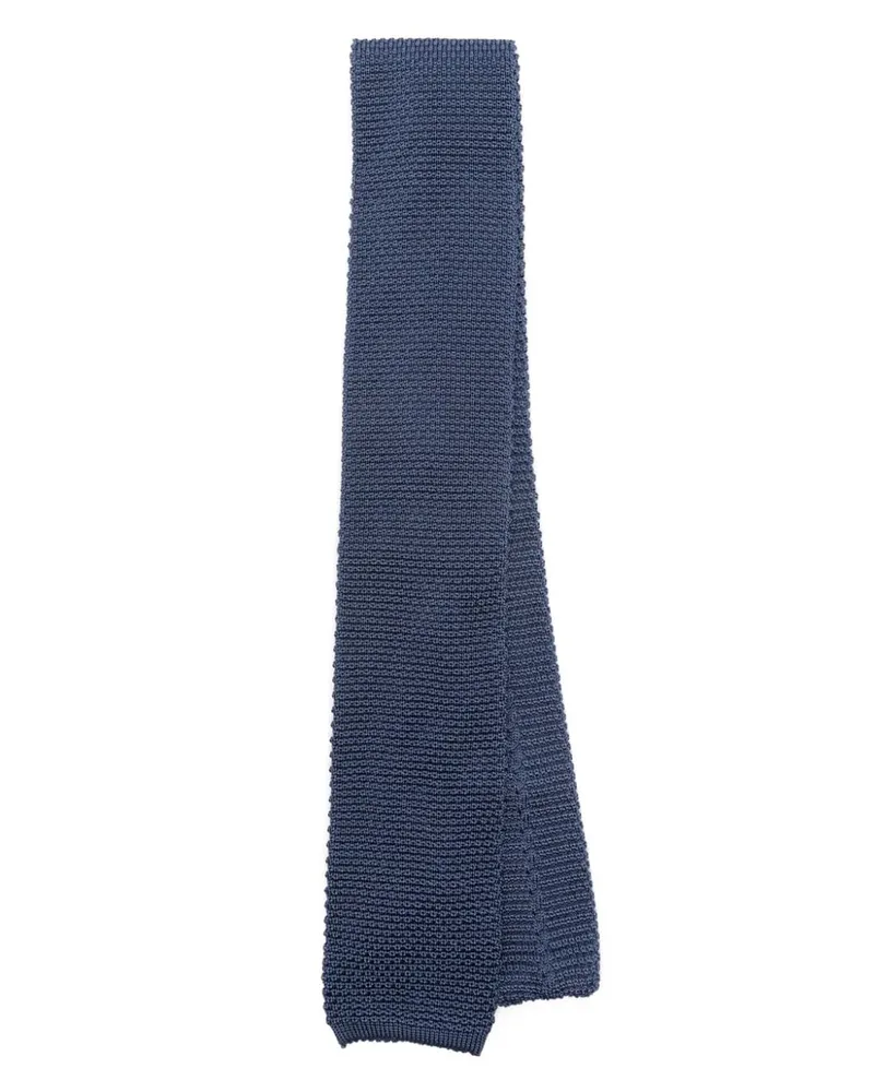 Brunello Cucinelli Gestrickte Seidenkrawatte - Blau Blau