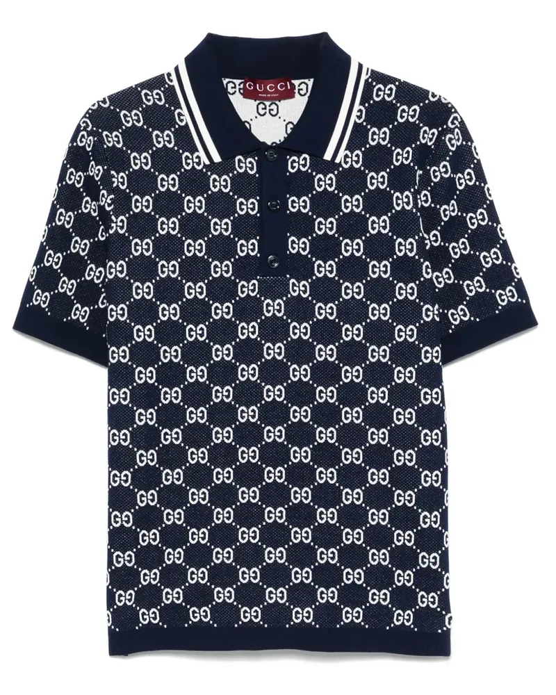 Gucci Poloshirt mit GG - Blau Blau