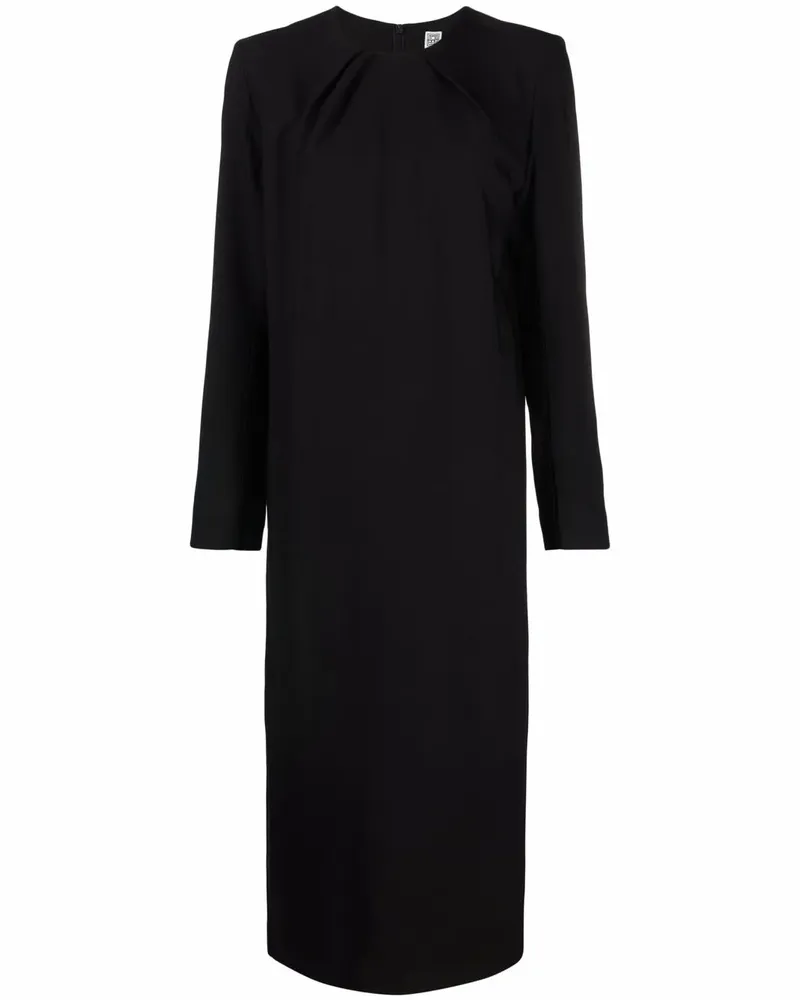 Totême Kleid mit Falten - Schwarz Schwarz