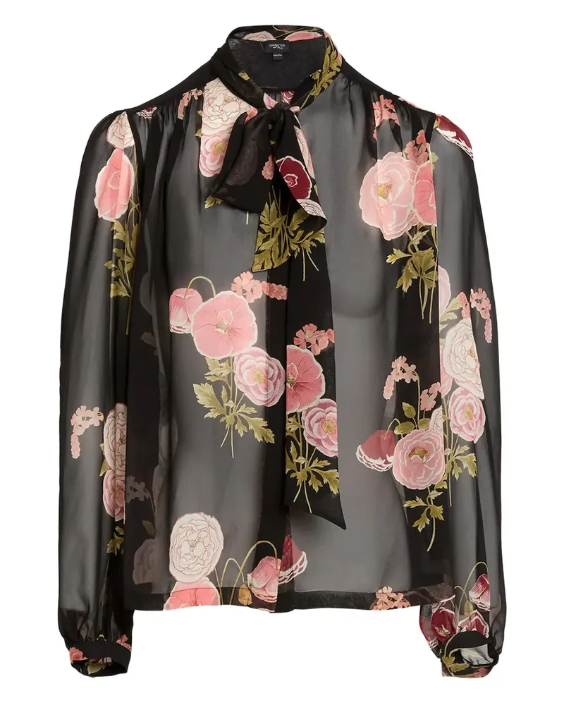 Giambattista Valli Schluppenbluse mit Blumenmuster - Schwarz Schwarz