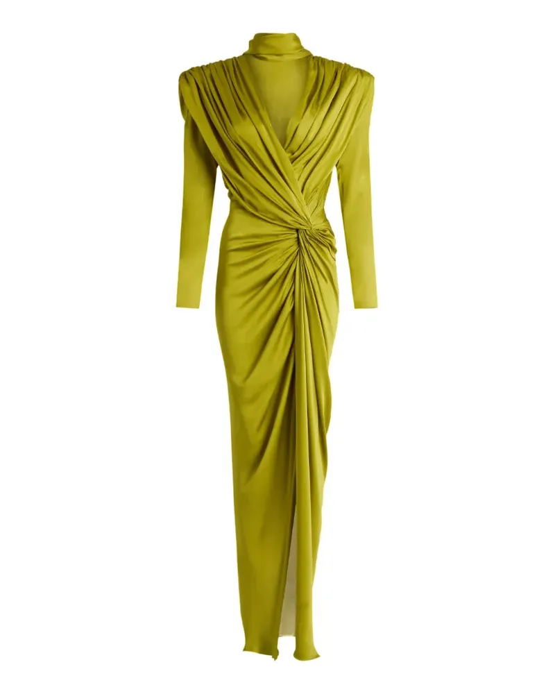 Balmain Langes Chiffonkleid aus Seide - Grün Grün