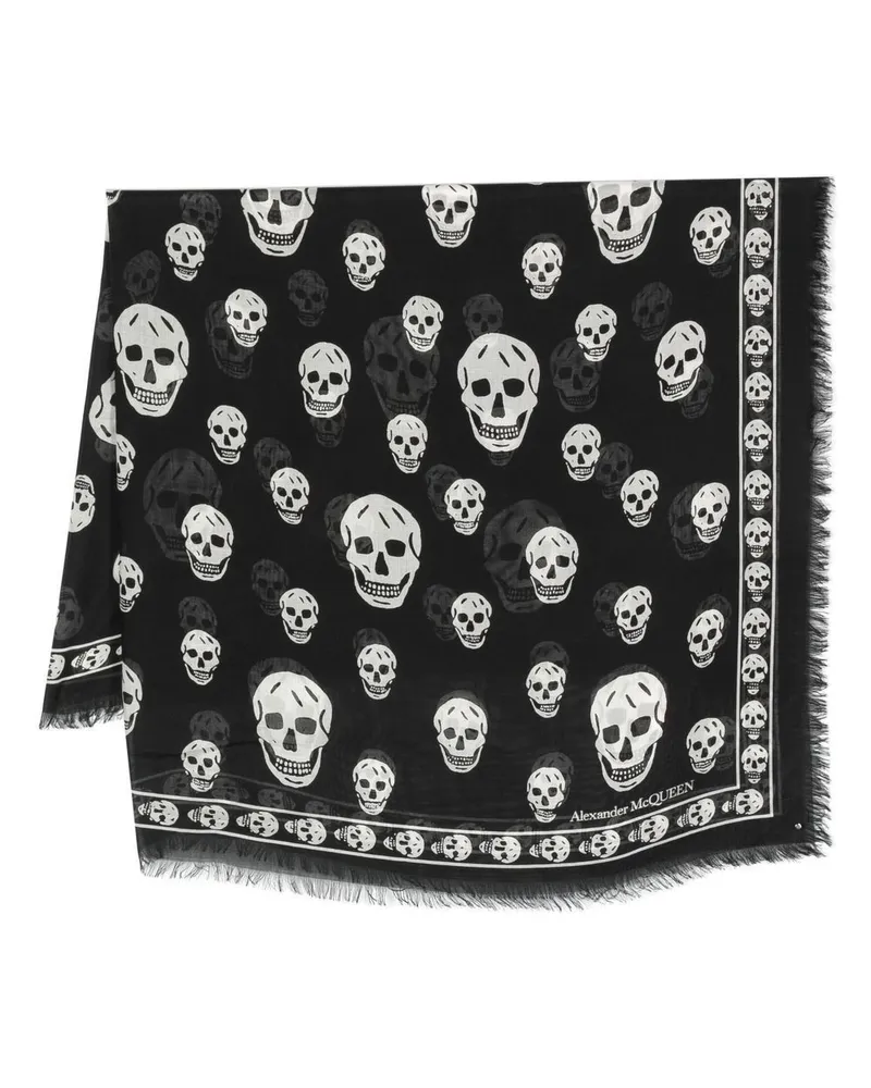 Alexander McQueen Schal mit Totenkopf-Print - Schwarz Schwarz
