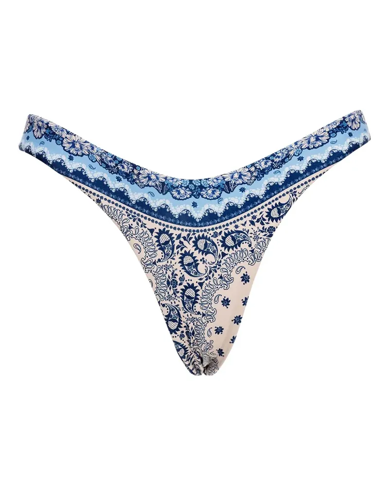 AGUA BENDITA Avy Bikinihöschen mit Paisley-Print - Blau Blau