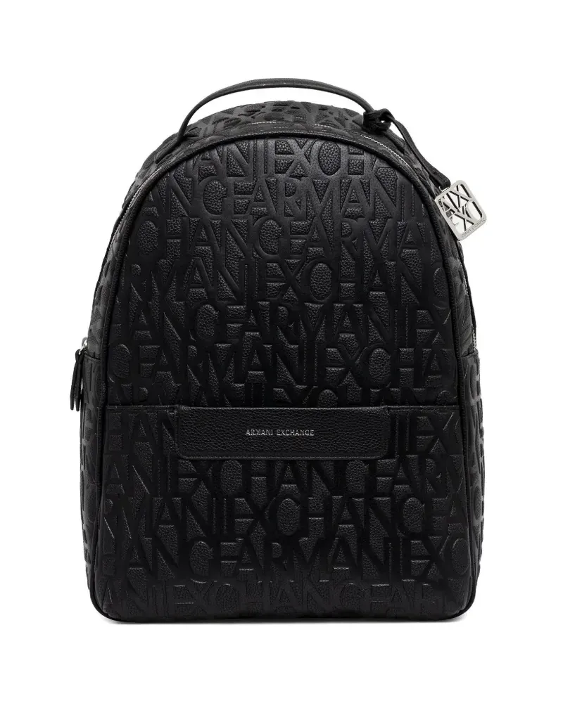Armani Exchange embossed-logo backpack - Schwarz Schwarz