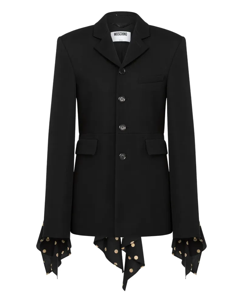Moschino Gerüschter Blazer mit Polka Dots - Schwarz Schwarz