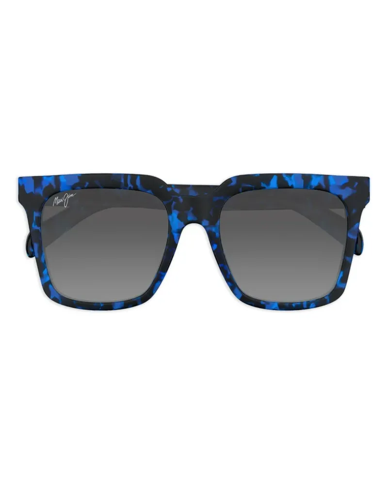 Maui Jim Eckige Rooftops Sonnenbrille in Schildpattoptik - Blau Blau