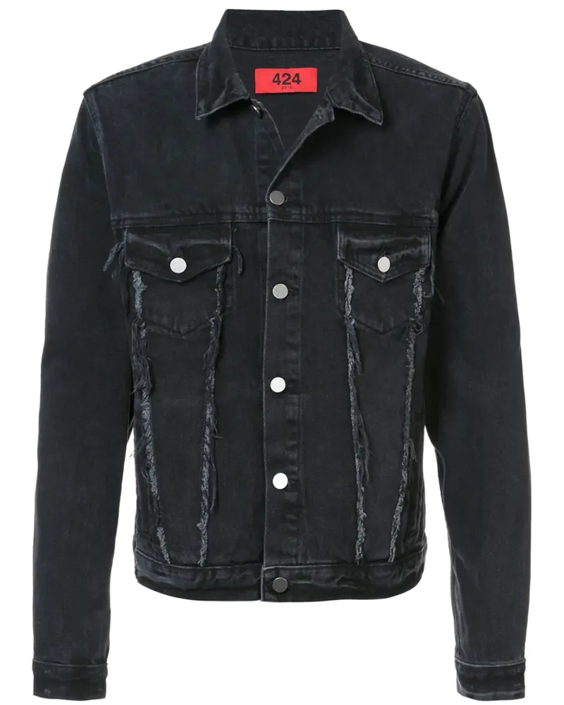 FourTwoFour on Fairfax Trucker' Jeansjacke - Schwarz Schwarz