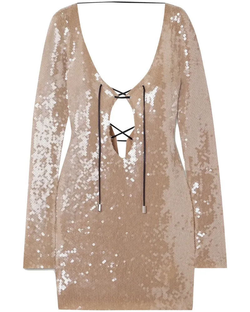 16ARLINGTON Kleid mit Pailletten - Nude Nude