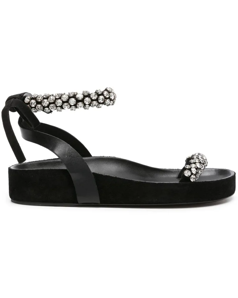 Isabel Marant Mellan Sandalen mit Kristallen - Schwarz Schwarz