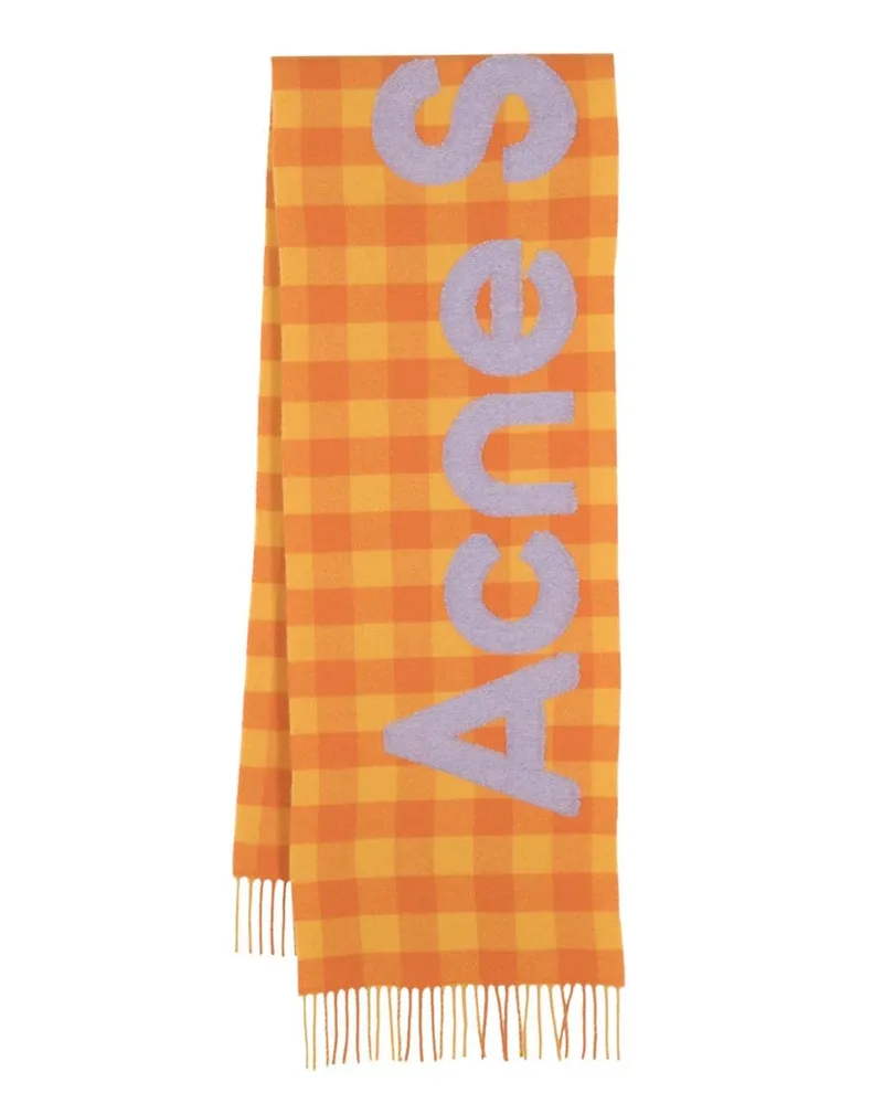 Acne Studios Schal mit Karomuster - Orange Orange