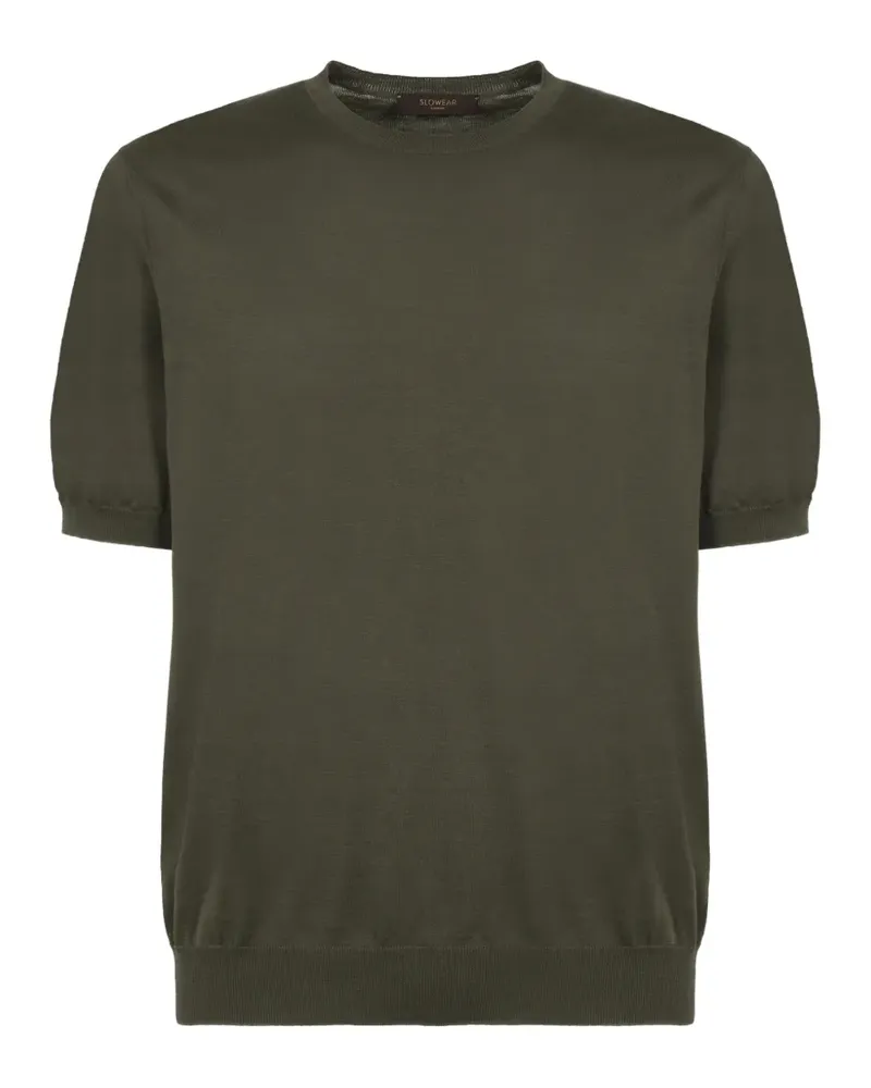 Slowear short-sleeve ribbed sweater - Grün Grün