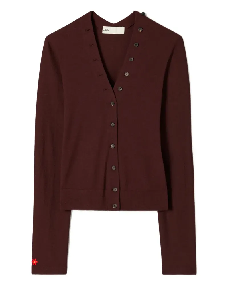 Tory Burch Cardigan mit V-Ausschnitt - Rot Rot