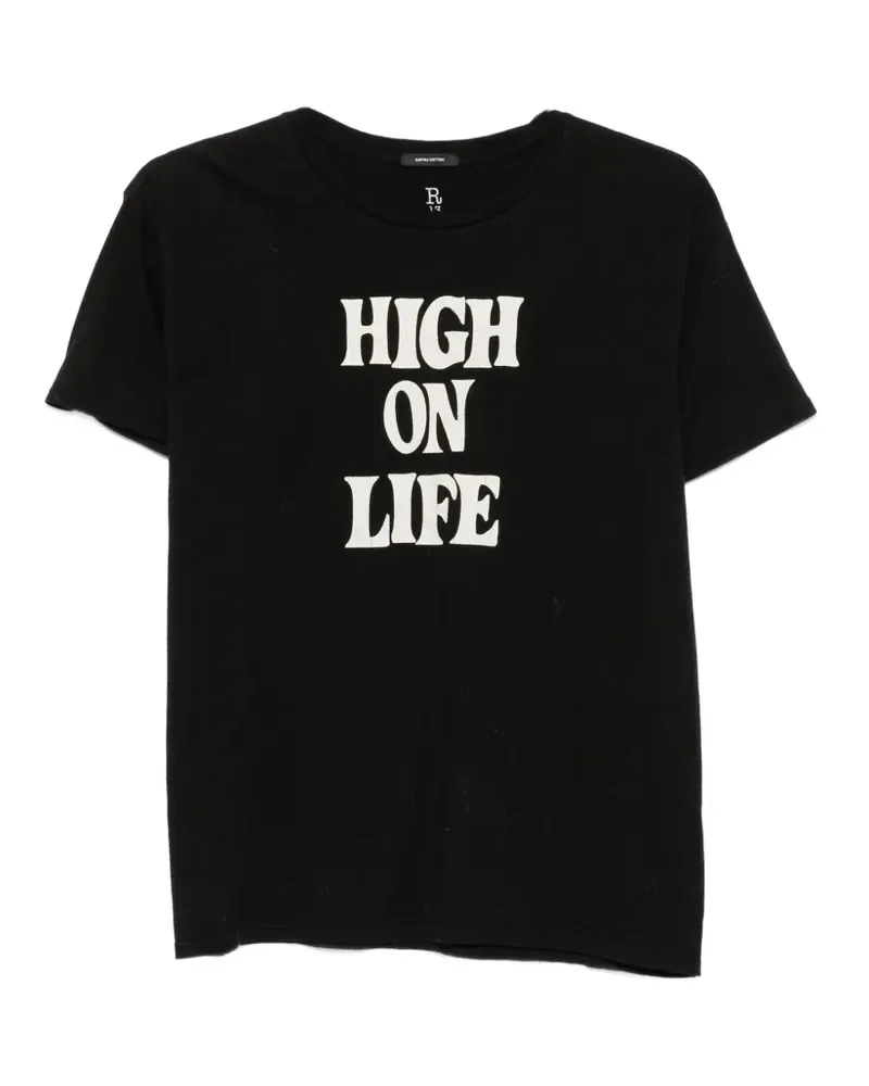 R13 T-Shirt mit Slogan-Print - Schwarz Schwarz