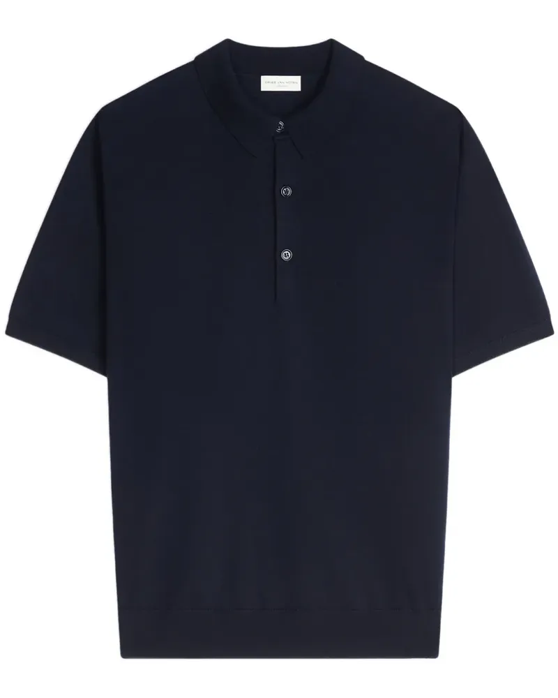 Dries van Noten Poloshirt aus Merinowolle - Blau Blau