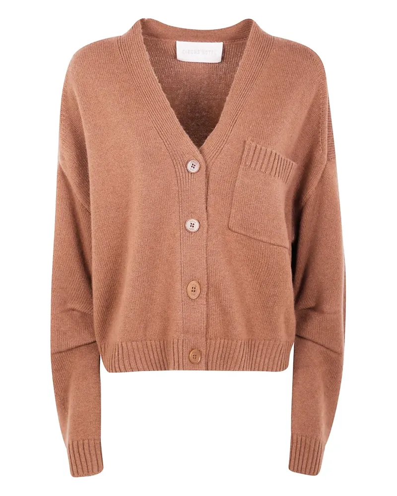 Circus Hotel Cardigan mit aufgesetzter Tasche - Braun Braun